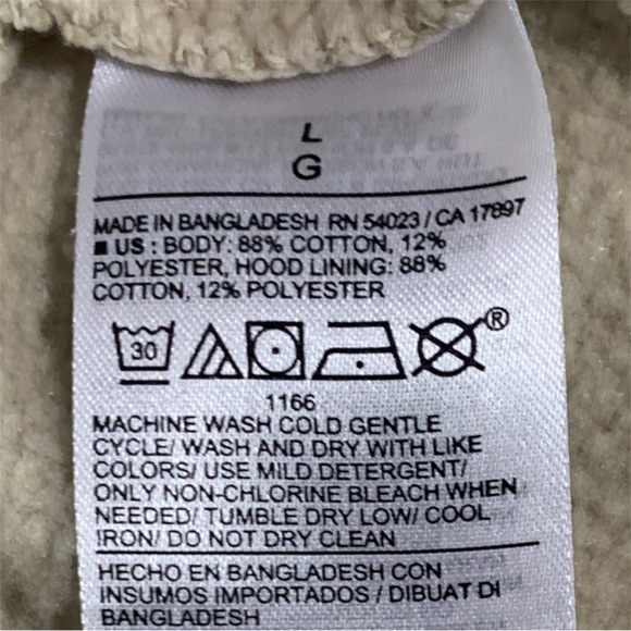 Old Navy Mens Essential Full Zip Hoodie Stones Throw Size Large Preowned - Picture 10 of 12